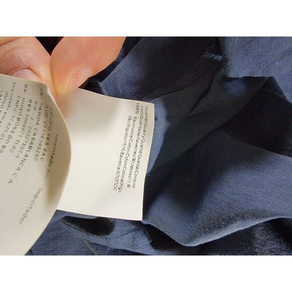 Hugo Boss Blue Men's Long Sleeve Button Shirt - Large - Picture 7 of 8